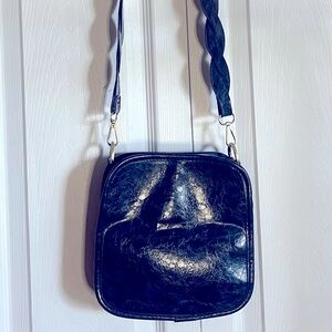 Anthropologie Blue Bette Vegan Leather Crossbody Bag